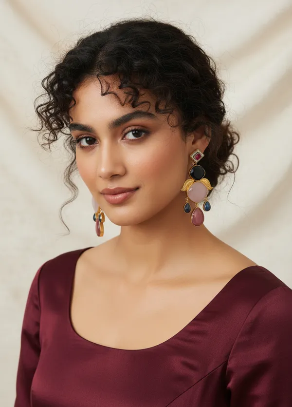Pink_Brass_Earrings_For_Women